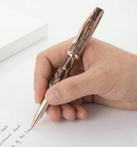 Image of Metal Pen with Blue Ink Signature Pens Customize Print Name Gift (Italic 034)