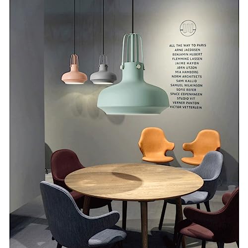 Lámpara de techo colgante moderna rosa E27 con pantalla de metal industrial 6
