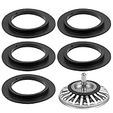 5 Pcs Kitchen Sink Drain Seal Ring,O-Rings Gasket Seal for Kitchen Basket Strainer Plug Rubber Seal Gasket Rings Washer Bathroom Sink Drain Seal Rings,Black