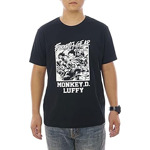 GMYG ONE Piece Monkey D Luffy Gear Fourth Japanese Anime Premium 100% Cotton Crew Neck Short Sleeve Men’s T-Shirt Unisex Tops(Black,L) Cover