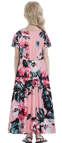 Benylion Tween Girls Dresses for Holiday Playwear Casual Boho Floral Print Junior Dresses for Teen Girls Maxi Dress3