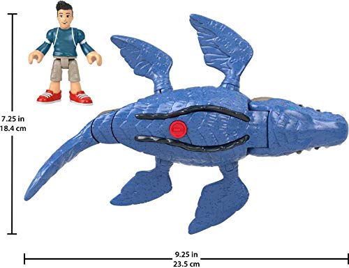 Fisher-Price Imaginext Jurassic World Camp Cretaceous Mosasaurus Dinosaur & Kenji Figure Set For Preschool Kids Ages 3-8 Years #TOP2