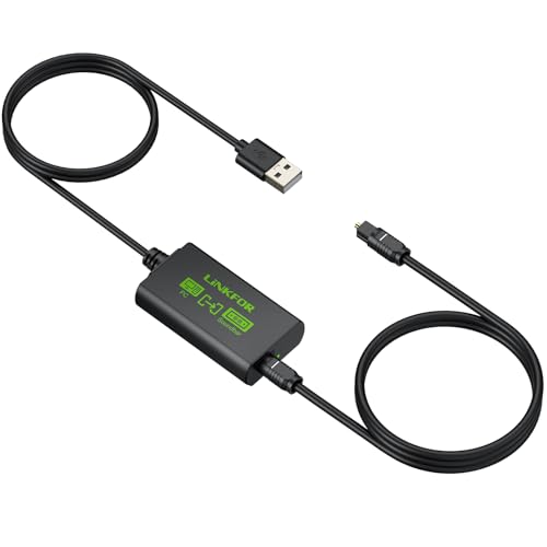 LiNKFOR Adaptador de USB A a Óptica, Adaptador USB a SPDIF Unidireccional con Cable Óptico de 1 m para PC/Computadora Portátil/Mac(No Apto para TV,Consolas de Videojuegos)