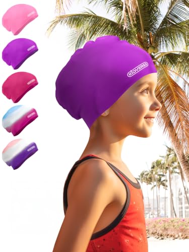 KIDVERSE Badekappe Kinder wasserdicht - Schwimmhaube Kinder mit Anti-Rutsch-Noppen - Badekappen für Schwimmer mit UV Schutz - Schwimmhaube… – Ansicht 1