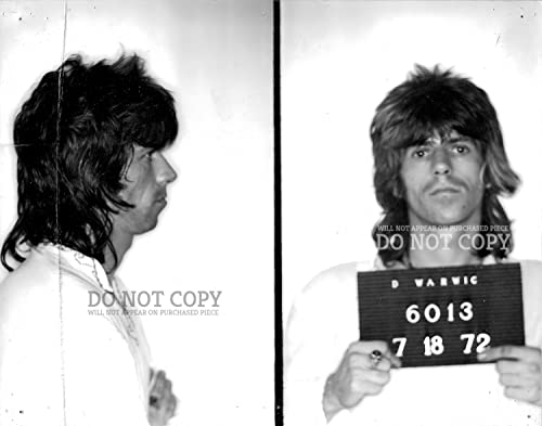 Mugshot Keith Richards 1972 photo poster Rolling Stones 28x35cm impression art rock