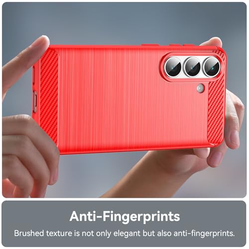 Coque carbone Samsung S26 rouge robuste ultra-résistante avec absorption optimale des chocs - 5