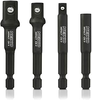 Neiko 00244A Impact Socket Adapter & Magnetic Bit Holder, 4Piece Set | 1/4"