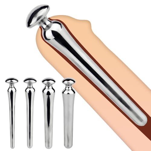 SM Edelstahl Dilator Harnröhre Penis Plugs SM Prostata Stimulation Penis Katheter Sounding Urethral Dilator Sexspielzeug-set BDSM Eichel Stimulator Erotik für Männer Masturbation extrem (Silber-L)
