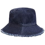 Mayser Fil Bucket Hut mit Fransen UV Schutz 80 Damen Fruehjahr Sommer dunkelblau M (57 58 cm)