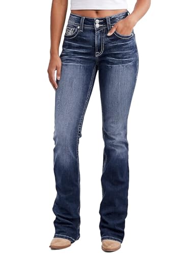 Image of Flamingals High Waist Boot Cut Jeans for Women Flare Denim Pants