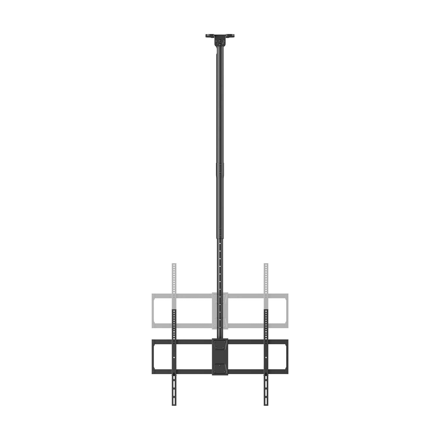 AISENS - CT100TSLE-393 - Soporte DE Techo Pro Giratorio, INCLINABLE, Extensible Y NIVELABLE para Monitor/TV 80KG DE 50-100, Negro
