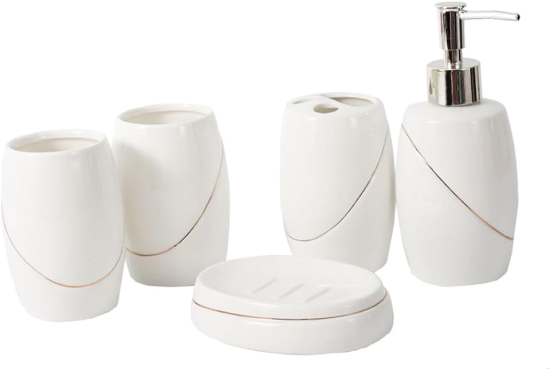 PRETYZOOM Toothbrush Dispenser Sanitary Accessory Kit Cup Soap Dispenser Toothbrush Cup