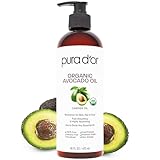 PURA D'OR 16 Oz ORGANIC Avocado Oil - 100% Pure & Natural USDA Certified Cold Pressed Carrier Oil For DIY Beauty, Non-Greasy, Unscented, Hexane Free Liquid Moisturizer - Face Skin & Hair - Men & Women