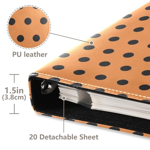 Álbum de Fotos Scrapbook Autoadhesivo DIY, diseño de lunares naranja y negro, encuadernador de 3 anillos, 40 páginas, tamaño 8x10 pulgadas para recuerdos miniatura 4