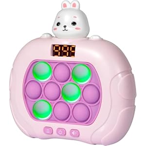 Fast Push Fidget Toys for Kids, Handheld Puzzle Sensory Toys, Quick Push Light Up Pop Game Gifts for 3-12 Year Old Boys Girls, Easter Basket Stuffers (Rabbit)