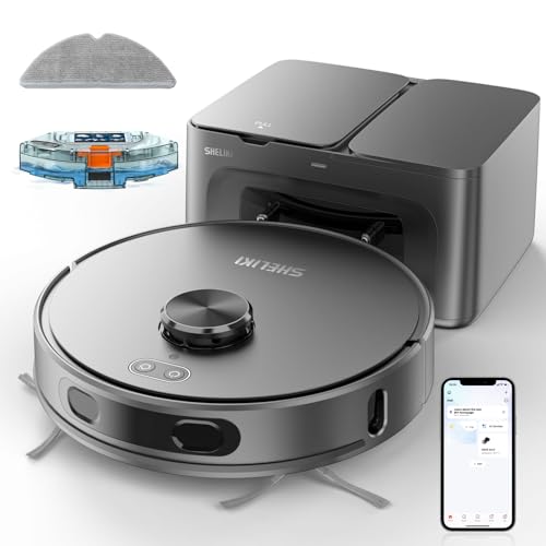 Robot Vacuum and Mop, 3-in-1 Robotic Vacuum Cleaner with 70-Day Self-Emptying Base, 360° LiDAR Navigation, Smart Mapping & Auto-Return, 6000Pa Strong Suction for Pet Hair, Carpets & Hard Floors