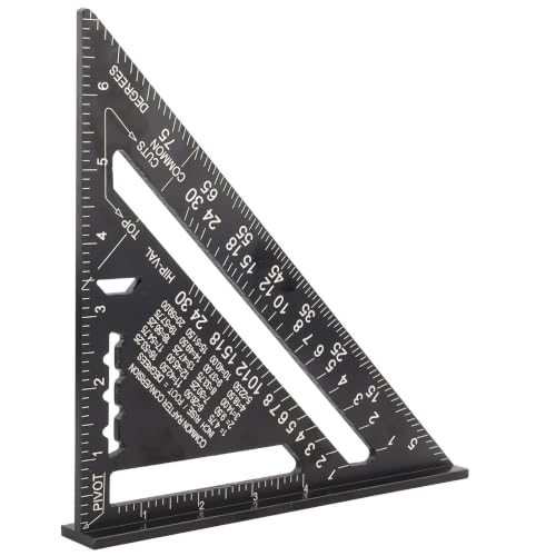 Regla triangular 7 pulgadas aluminio negro oxidado miniatura 7