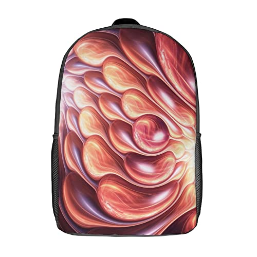 Sac à dos d'école 17 pouces avec imprimé 3D Fractal pour lycéens et voyages décontractés