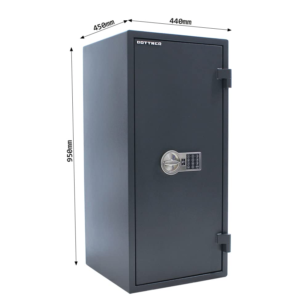 Profirst FireK 100 Wertschutzschrank EN1 bohrgeschütztes Elektronikschloss Notbestromung möglich 30 Minuten leichter Feuerschutz 2 verstellbare Fachböden inkl. Befestigungsmaterial