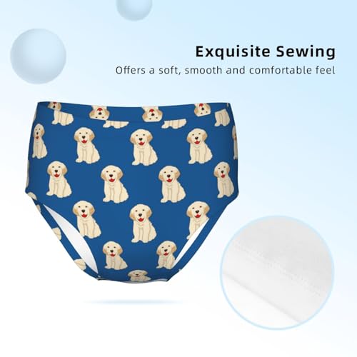 Labrador Golden Retriever Dog Girls' Underwear Soft Cotton Little Girls Panties Comfort Briefs3