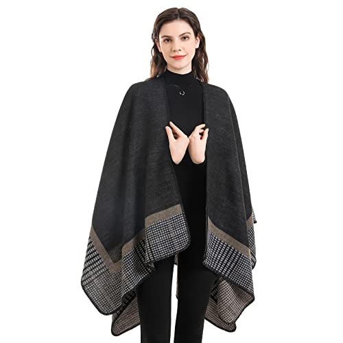 Shawl Wraps for Women, Elegant Knitted Cape Open Front Poncho Scarf Blanket Cardigan Coat for Spring, Autumn, and Winter4
