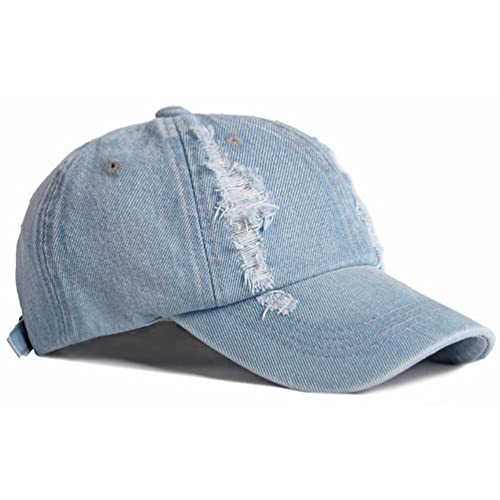 Image of Vintage Washed Denim Distressed Dad Hats Baseball Caps for Men Women