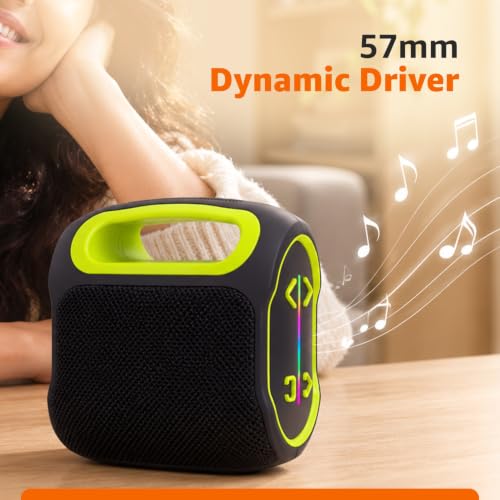 Image of Amazon Basics 6W Portable Bluetooth Speaker with RGB Light, Up to 6 Hours Playtime, Wireless Speaker with Bass, Bluetooth 5.4, 57mm Driver, USB & TF Card, Compact Speaker for Travel & Home, Black