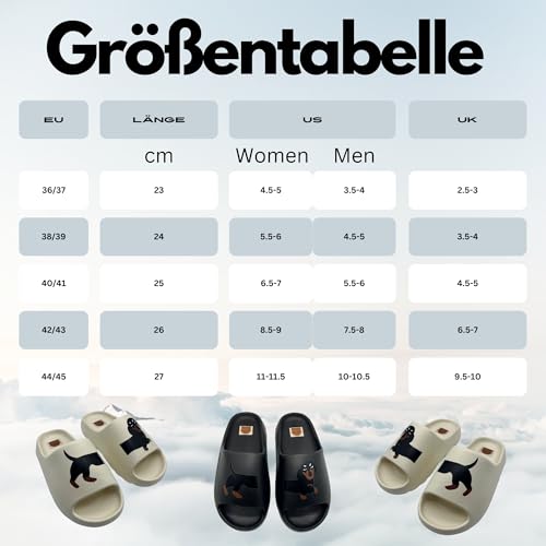 frechdachshund Dackel Badelatschen - Bequeme Hunde Hausschuhe für Zuhause, Dackel Schlappen in fünf versch. Größen (Beige, EU Schuhgrößensystem, Erwachsene, Damen, Numerisch (von/bis), M, 42, 43)