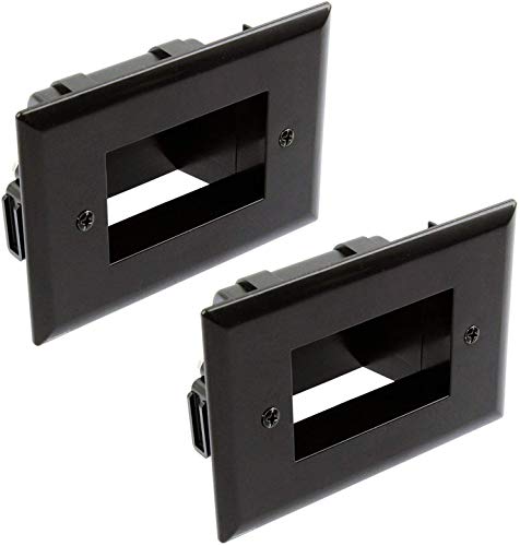 DataComm 45-0008-BK 1-Gang (2 Pack) Recessed Low Voltage Wall Cable Plate - Black - //coolthings.us
