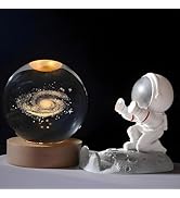 Amazon Brand - Umi 3D Universe Crystal Ball Night Lamp,Galaxy Crystal Ball Night Light, USB Table...