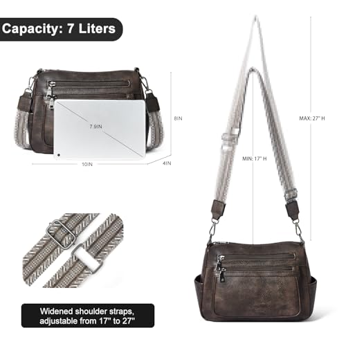 Image of Bluome Crossbody Purses for Women, Medium Large Faux Leather Crossbody Bags Lightweight Sling Bag Shoulder Handbags