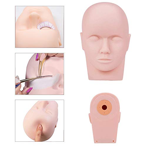 image for EBANKU 19PCS False Eyelashes Extension Practice Exercise Set, Mannequi