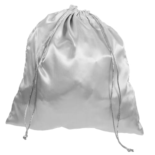 4pcs Silk Drawstring Storage Bag Multi-functional Travel Pouch for Organizing Household Sundries Elegant Wrapping Bag for Clothes Towels and Accessories Crystal Silver