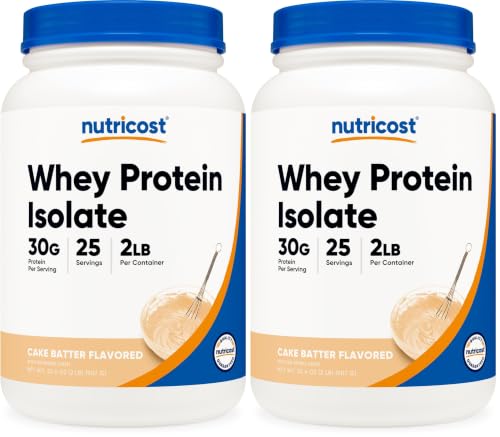 Image of Nutricost Whey Protein Isolate Powder (Cake Batter, 2LBS) (Pack of 2)