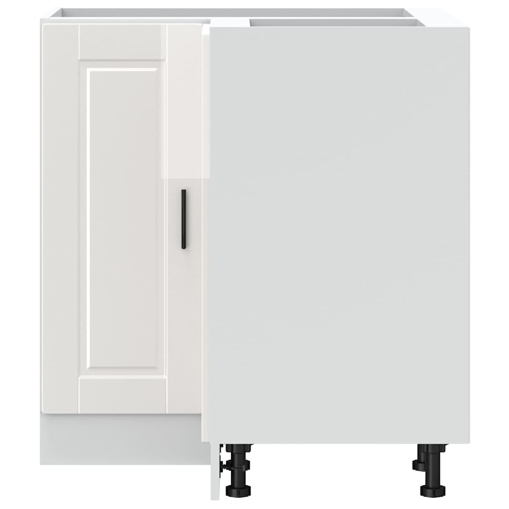 vidaXL Küchen-Eckunterschrank Porto Hochglanz-Weiß Holzwerkstoff, Eckunterschrank, Küchenschrank, Küchen-Eckunterschrank, Eckunterschrank für Küche