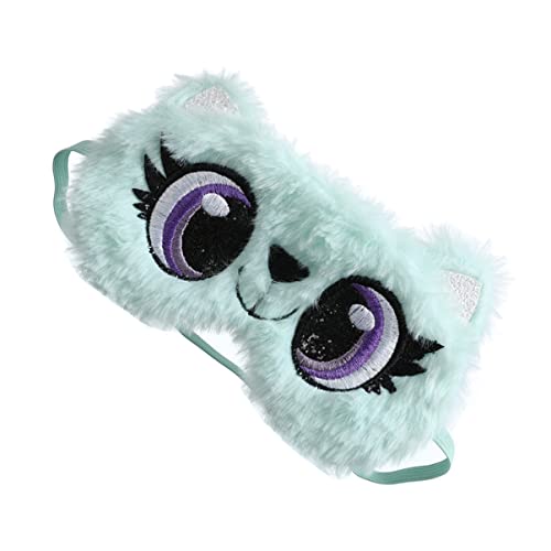 GOOHOCHY 1個 ぬいぐるみアイマスク スリーピングマスク ぬいぐるみ睡眠 睡眠の目隠し cartoon headband ぬいぐるみ目隠し ぬいぐるみアイカバー 布 Light Green
