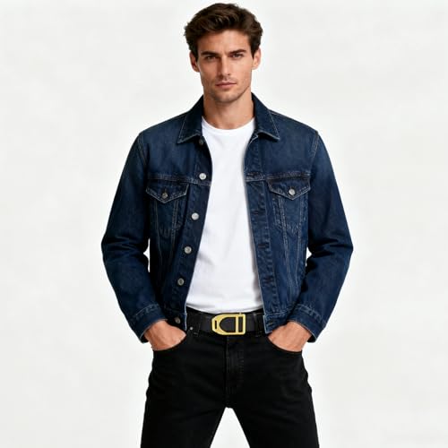 Image of Aurolran Men&Womens Leather Dress Belt Business Automatic Buckle Belt Color-Black Silver Gold