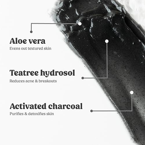 vilvah STORE Charcoal Facial Masks Facemask for Men & Women | Removes Blackheads and Whiteheads | Active Cooling Effect | Deep Skin Purifying Cleansing, 100g