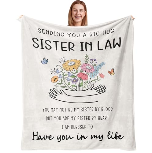 Julazy Sister in Law Birthday Gifts Blanket 50'X60', Sister-in-Law Gifts Ideas, Birthday...