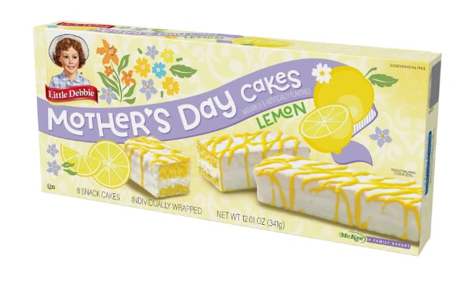 Mother's Day Lemon Cakes 12.01 Box, 8 snack cakes per box (6 boxes)