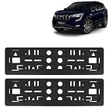 KINGSWAY® XUV 700 Car Number Plate Frames for All 2021 Onwards Models of Mahindra Car Registration Plate Holders, Black Licence Plate Covers (Front and Rear), Universal Size 51.5 x 14.5 cm