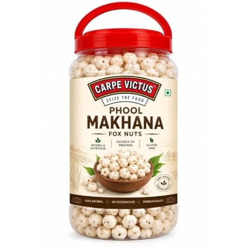 Image of Carpe Victus Raw Plain Makhana (200 Grams) | Premium Phool Makhana /Fox Nuts | Fresh Lotus Seeds | Healthy Snack | Ready to Eat & Cook