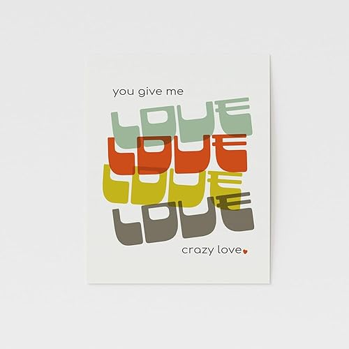 Miniatura 2 de Van Morrison  Crazy Love - song lyric mid-century modern wall art print anniversary gift