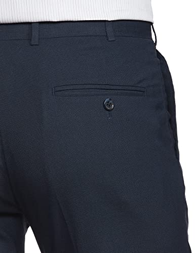 Image of Park Avenue Men's Polyester Blend Structure Pattern Smart Fit Flat Front Formal Trouser