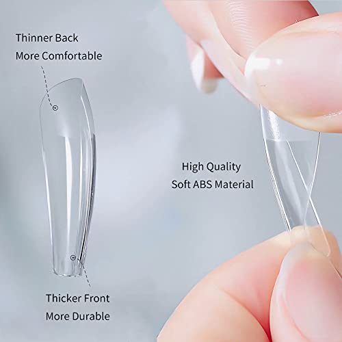 Sun&Beam Nails Fake Nails Tips Full Clear Acrylic Cover for Manicure Salons Nail Art 15 Sizes 240 Pcs (Medium Oval) - Image 4