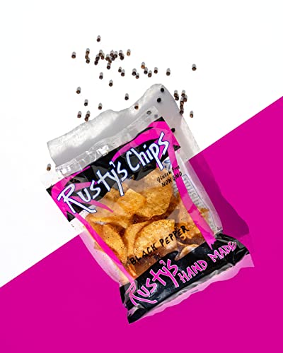 Rusty’s Black Pepper Potato Chips - Crunchy & Healthy Chips For A Quick Bite - Gluten Free Chips, No Preservatives, Non-Gmo, Vegan-Friendly Snack Pack - 3Oz (Pack Of 12) #TOP1