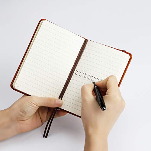 Pocket Notebook(2-Pack)-Small Hardcover Journal Mini Notepad 3.5 x 5.5 Inch with Thick 100 GSM Lined/College Ruled Paper, Total 312 Numbered Pages - Thumbnail 5
