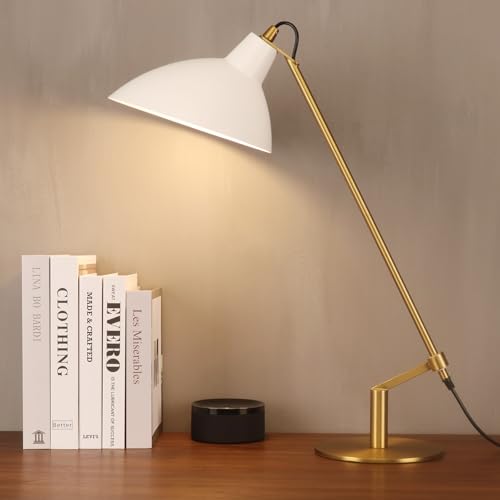 Desk Lamp Modern Industrial 100% Metal Table Lamp 22", Soft White...