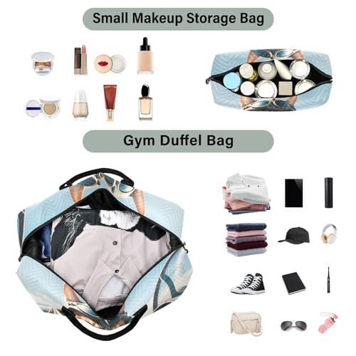 Large Travel Duffel Bag, Cat Plane Sports Tote Gym Bag, Shoulder Weekender Overnight Bag for Women Men, Carry On Luggage with Toiletry Bags4