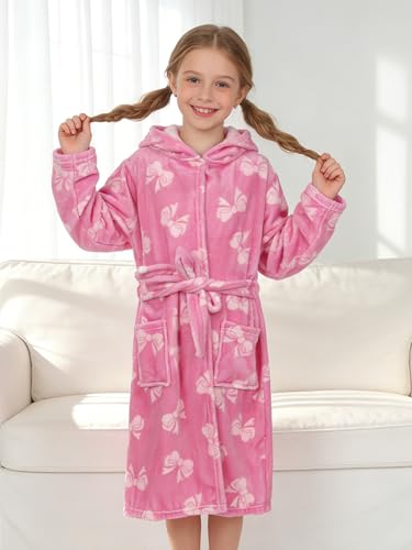 Image of Doctor Unicorn Soft Hooded Rainbow Bathrobe Sleepwear for Girls